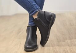 Comfortiva Fallston Womens Comfortable Wide Fit Leather Ankle Boots(Comfortiva Fallston Womens Comfortable Wide Fit Leather Ankle Boots) -Skechers Sale Store Fallston