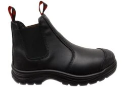 KingGee Mens Black Tradie Gusset Steel Cap Safety Boots With Scuff Cap(Kinggee Mens Black Tradie Gusset Steel Cap Safety Boots With Scuff Cap 3)