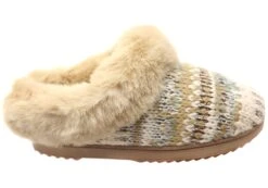 Dearfoams Womens Comfortable Hannah Festive Knit Clog Slippers(Dearfoams Womens Comfortable Hannah Festive Knit Clog Slippers)