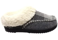 Dearfoams Womens Comfortable Nyla Felted & Plaid Moc Toe Clog Slippers(Dearfoams Womens Comfortable Nyla Felted Plaid Moc Toe Clog Slippers)