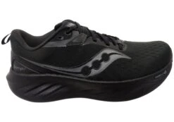 Saucony Mens Triumph 22 Comfortable Triple Black Athletic Shoes(Saucony Mens Triumph 22 Comfortable Lace Up Athletic Shoes)