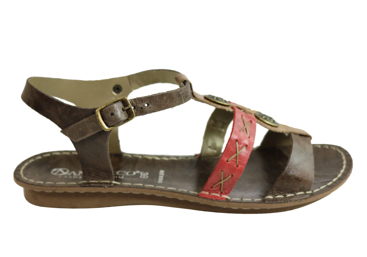 Andacco Madisson Womens Comfort Flat Leather Sandals Made In Brazil(Andacco Madisson Womens Comfortable Flat Leather Sandals Made In Brazil) 2 Andacco Madisson Womens Comfort Flat Leather Sandals Made In Brazil(Andacco Madisson Womens Comfortable Flat Leather Sandals Made In Brazil) - Image 2