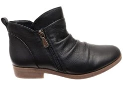 Hush Puppies Chalet Womens Comfortable Black Leather Ankle Boots(Hush Puppies Chalet Womens Comfortable Leather Ankle Boots)