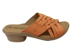 New Face Bella Womens Comfortable Leather Low Heel Slides Sandals(New Face Bella Womens Brazilian Comfort Leather Low Heel Slides Sandals)