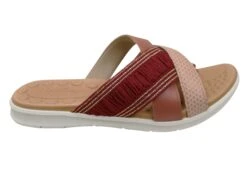 Usaflex Crescent Womens Comfort Leather Slides Sandals Made In Brazil(Usaflex Crescent Womens Comfort Leather Slides Sandals Made In Brazil)