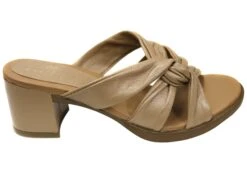 Opananken Navi Womens Comfortable Leather Mid Heel Slides Sandals(Opananken Navi Womens Comfortable Leather Mid Heel Slides Sandals)