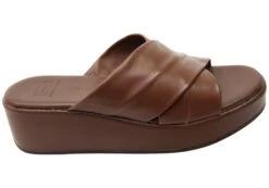 Via Paula Ginza Womens Brazilian Leather Platform Slides Sandals(Via Paula Ginza Womens Brazilian Comfort Leather Platform Slides Sandals)