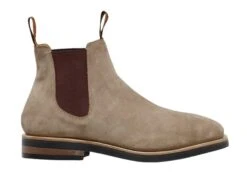 Mustang Mens Signature Pull Up Leather Boots Taupe Suede(Mustang Mens Taupe Chelsea Boots)