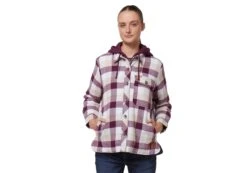 Hard Yakka Womens Heritage Quilted Flannel Hooded Shacket(Hard Yakka Womens Heritage Quilted Flannel Hooded Shacket)