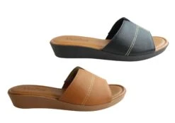 Usaflex Clover Womens Brazilian Comfy Cushioned Leather Slides Sandals(Usaflex Clover Womens Brazilian Comfy Cushioned Leather Slides Sandals) -Skechers Sale Store sarah1