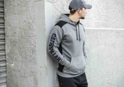 Caterpillar Mens Comfortable Versatile Logo Panel Hooded Sweat Shirt(Caterpillar Mens Logo Panel Hooded Sweat Shirt) -Skechers Sale Store y1 5703afd7 2f53 45d3 8c16 df632deb0edd